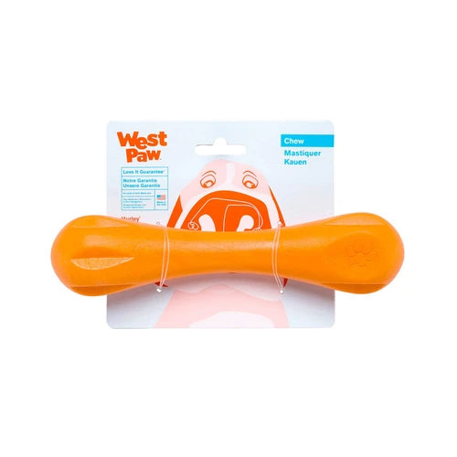 West Paw Hurley Dog Bone - Large, Tangerine