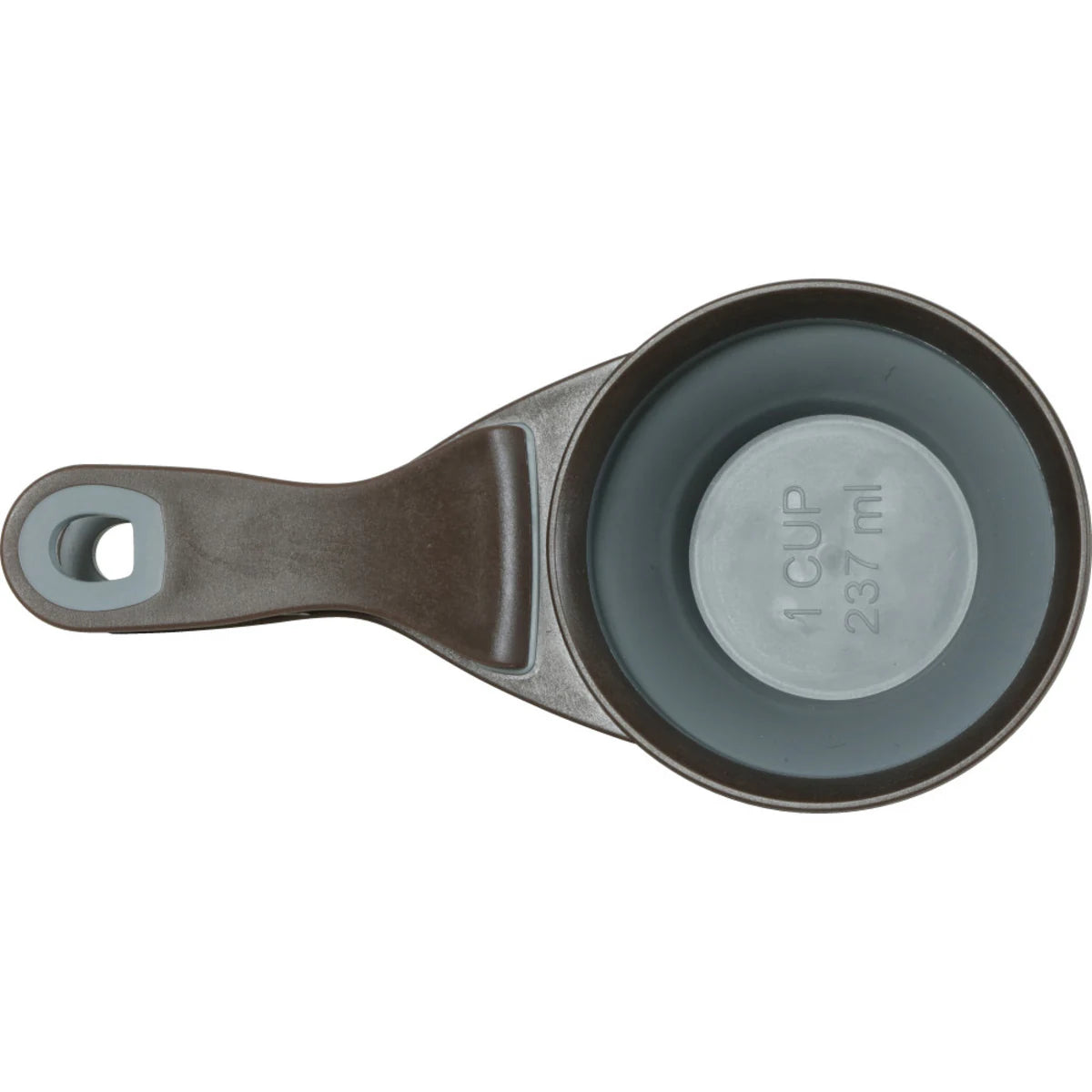 Zolux 2-in-1 Silicone Measuring Cup with Food Bag Clip - Grey / 237 ml