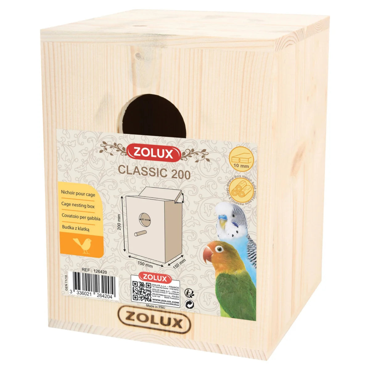 Zolux Bird Nesting Box - Classic 200 - One Size