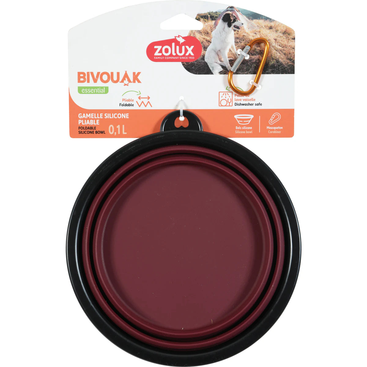 Zolux BVK Foldable Soft Bowl - Red / 1 L