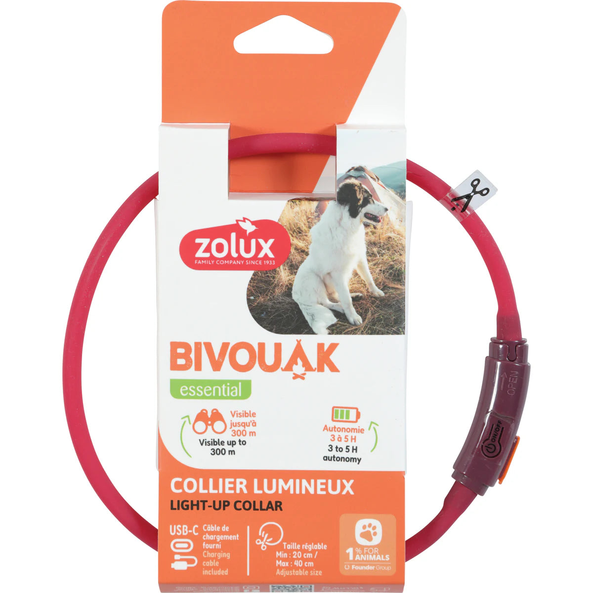 Zolux BVK Led Collar Puppy - Red