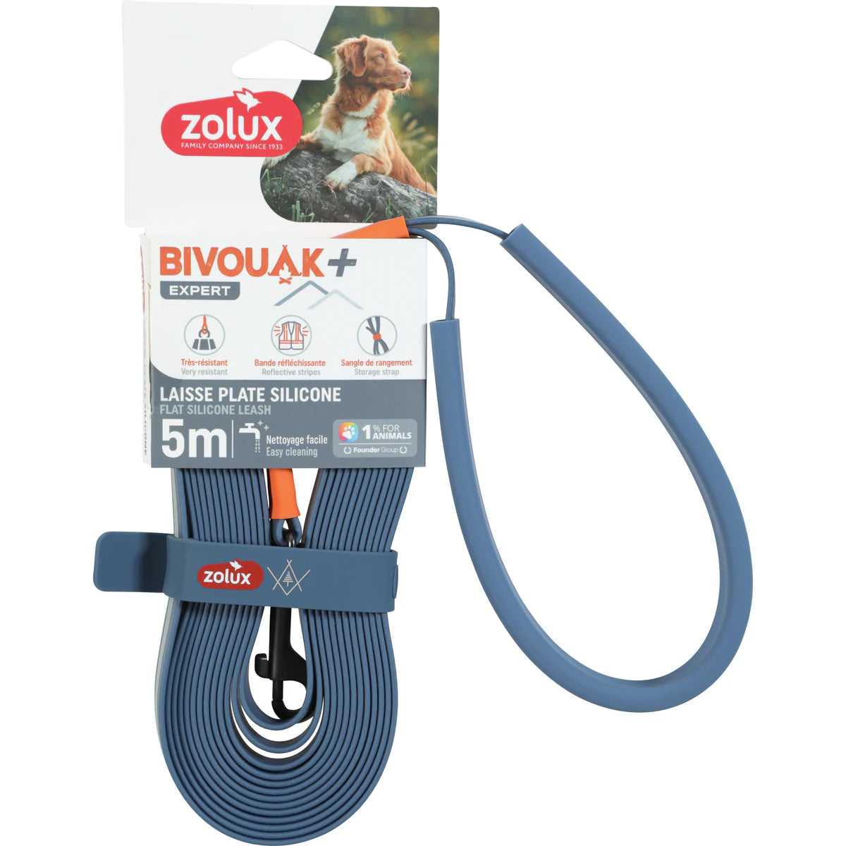 Zolux BVK Silicone Flat Lead - Blue