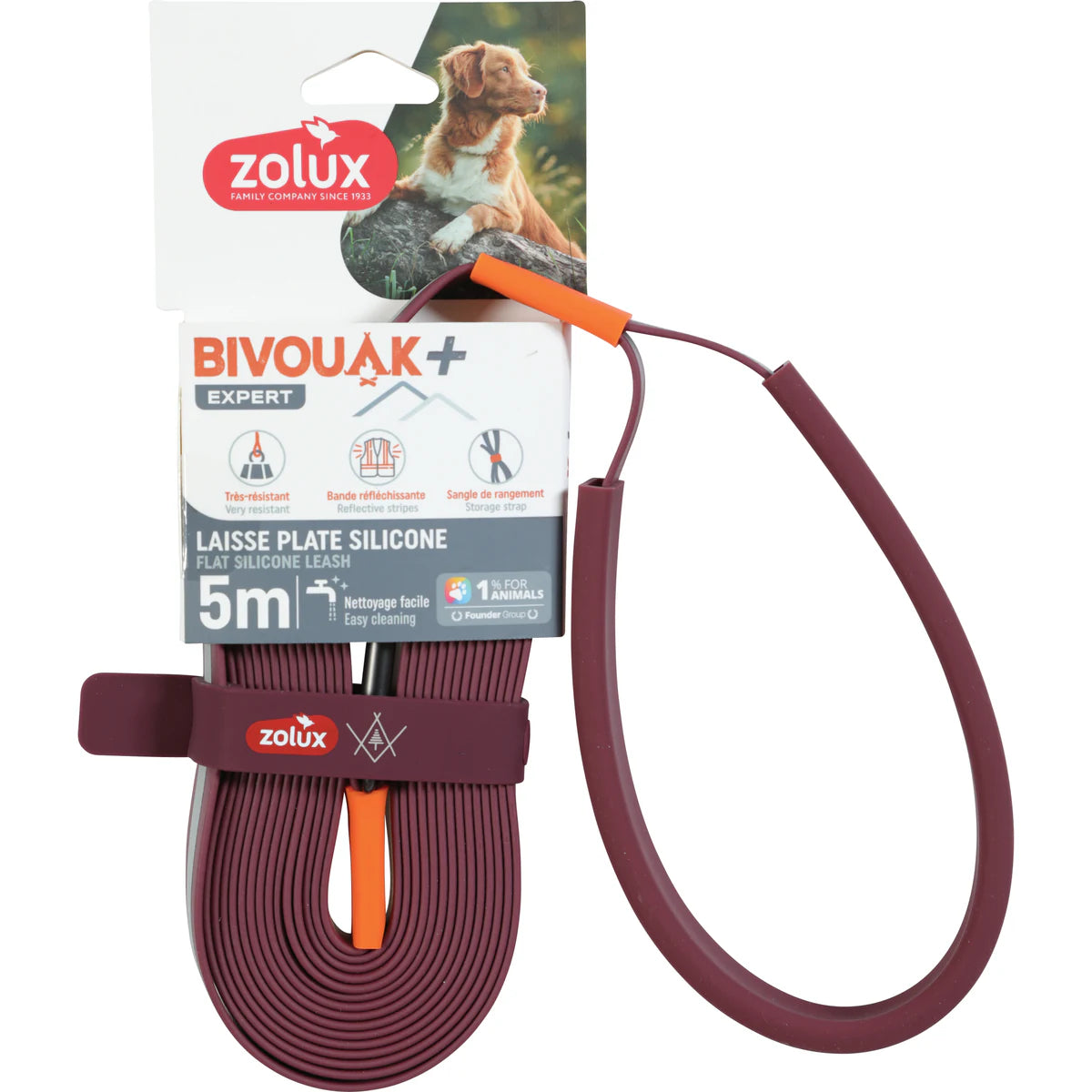 Zolux BVK Silicone Flat Lead - Red