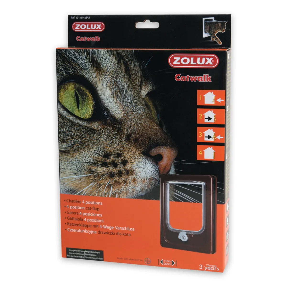 Zolux Cat-flap for Wooden Door - 4 Position - additional product view