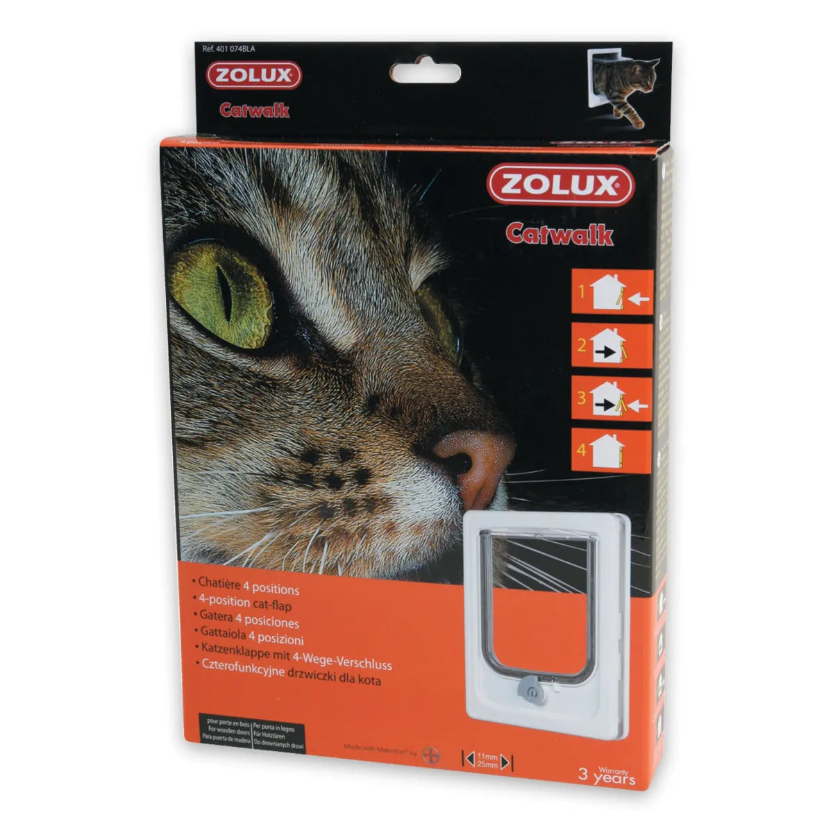 Zolux Cat-flap for Wooden Door - 4 Position - additional product view