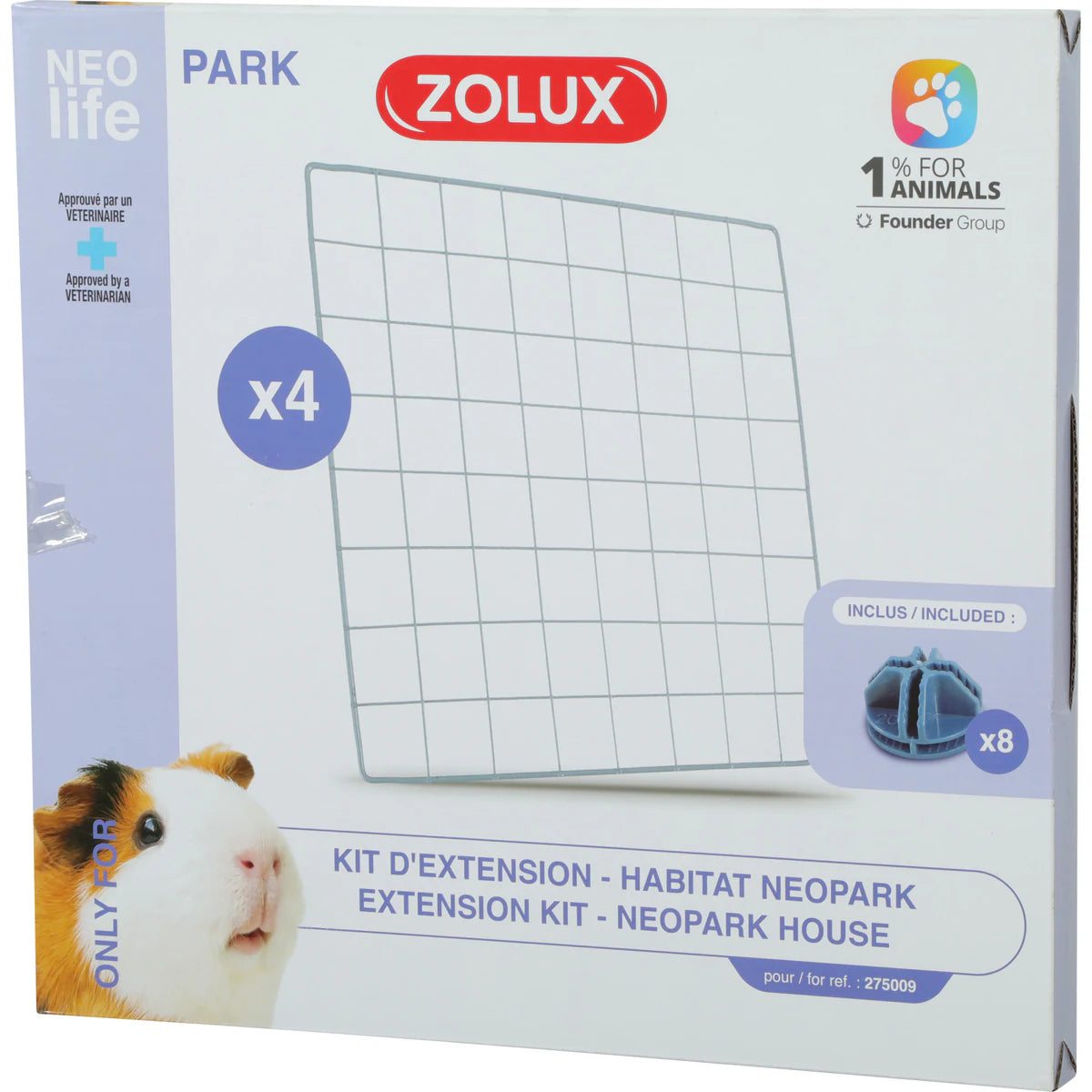 Zolux Extension Kit With 4 Mesh Panels For Neolife Guinea Pig Neopark - One Size