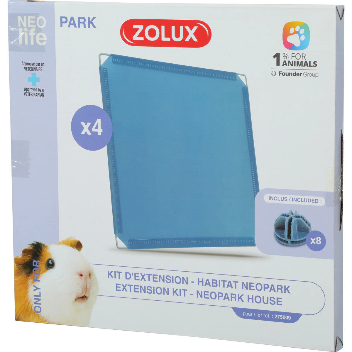 Zolux Extension Kit With 4 Solid Panels For Neolife Guinea Pig Neopark - One Size