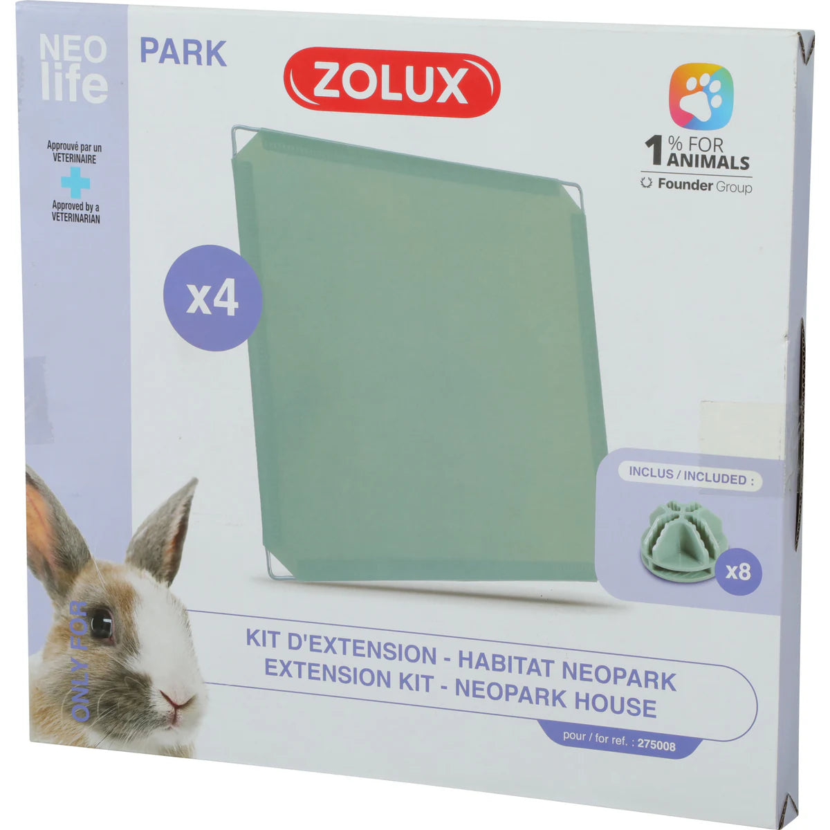Zolux Extension Kit With 4 Solid Panels For Neolife Rabbit Neopark - One Size