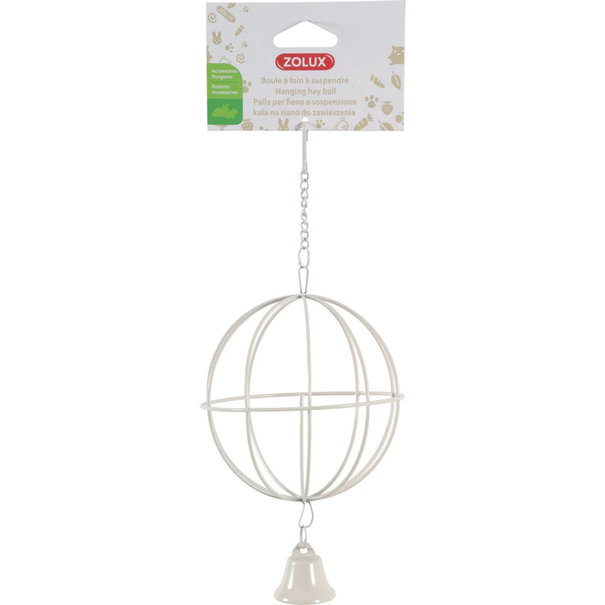 Zolux Metallic Hanging Hay Ball 10 cm - Beige