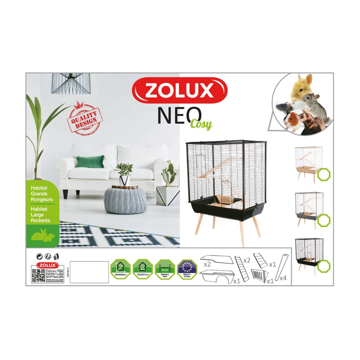 Zolux Neo Muki Large Rodent Cage - additional product view