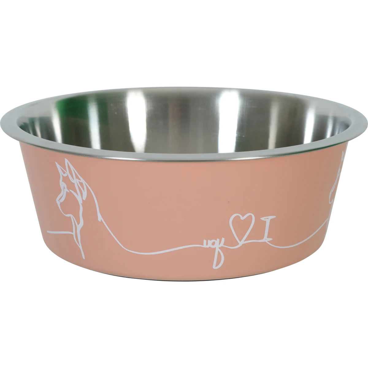 Zolux Non-Slip Love Dog Bowl - Pink / 1200 ml
