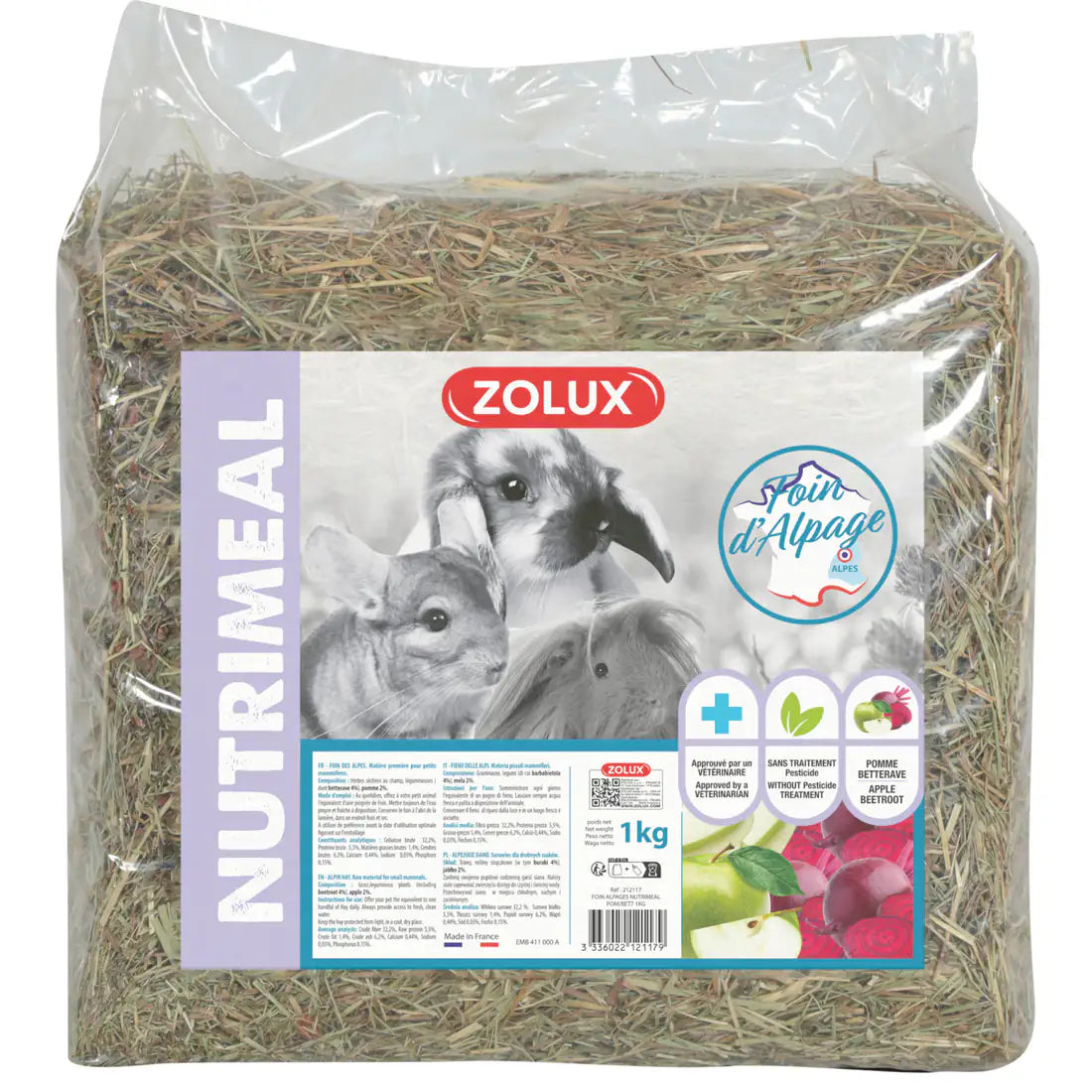 Zolux Nutrimeal Alpine Hay Apple Beetroot - 1 Kg