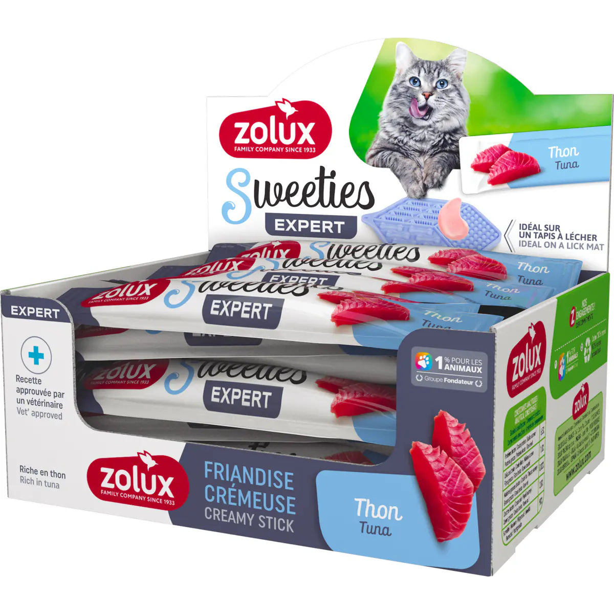 Zolux Sweeties Creamy Cat Treats – 48 Sticks - Tuna