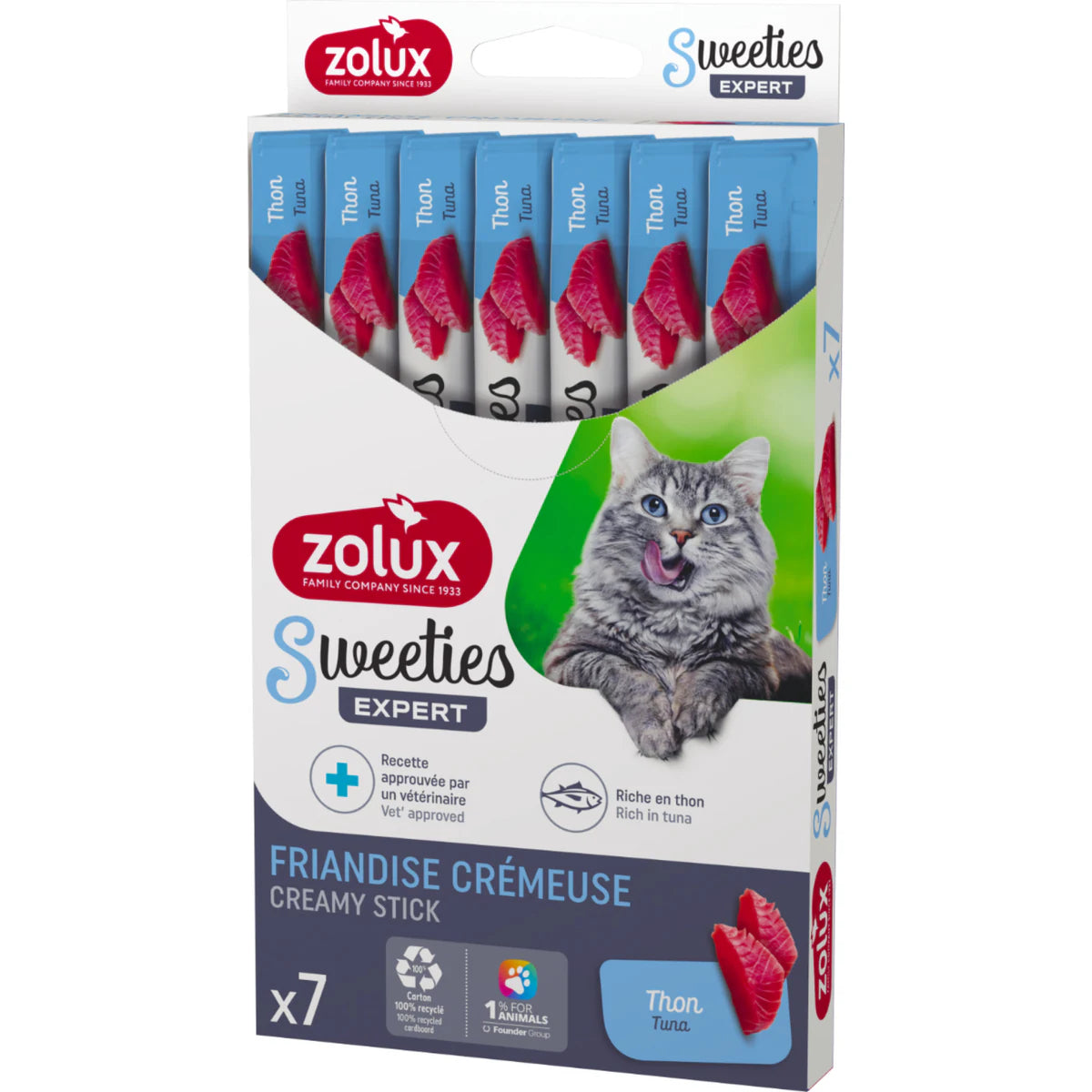 Zolux Sweeties Creamy Cat Treats – 7 Sticks - Tuna
