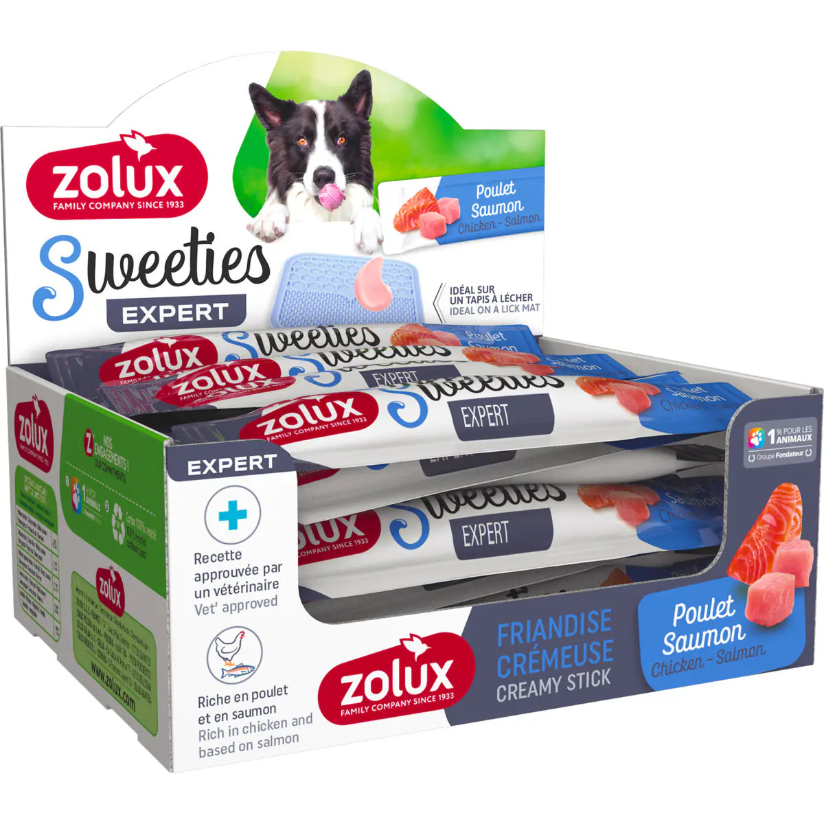 Zolux Sweeties Creamy Dog Treats – 48 Sticks - Chicken & Salmon