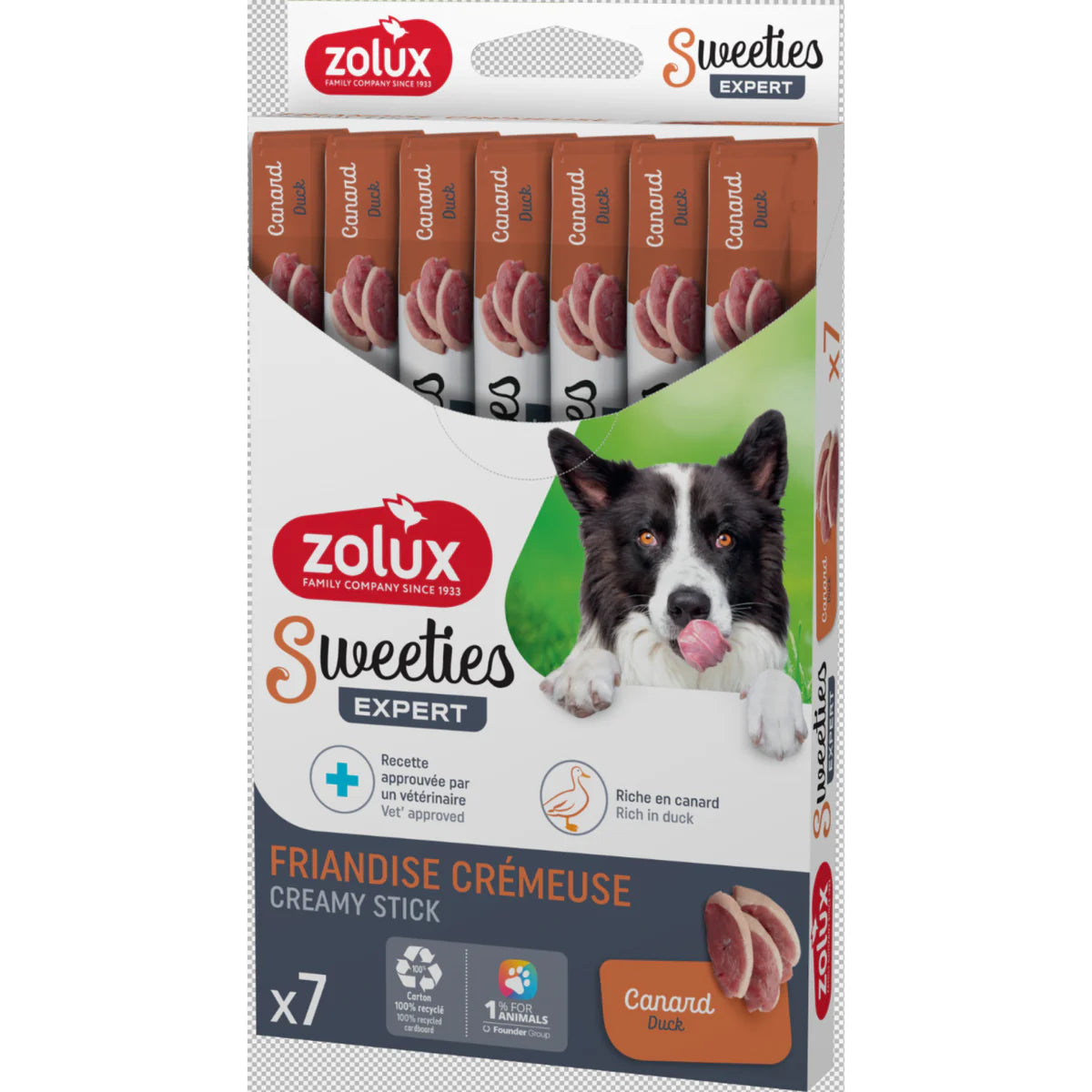 Zolux Sweeties Creamy Dog Treats – 7 Sticks - Duck