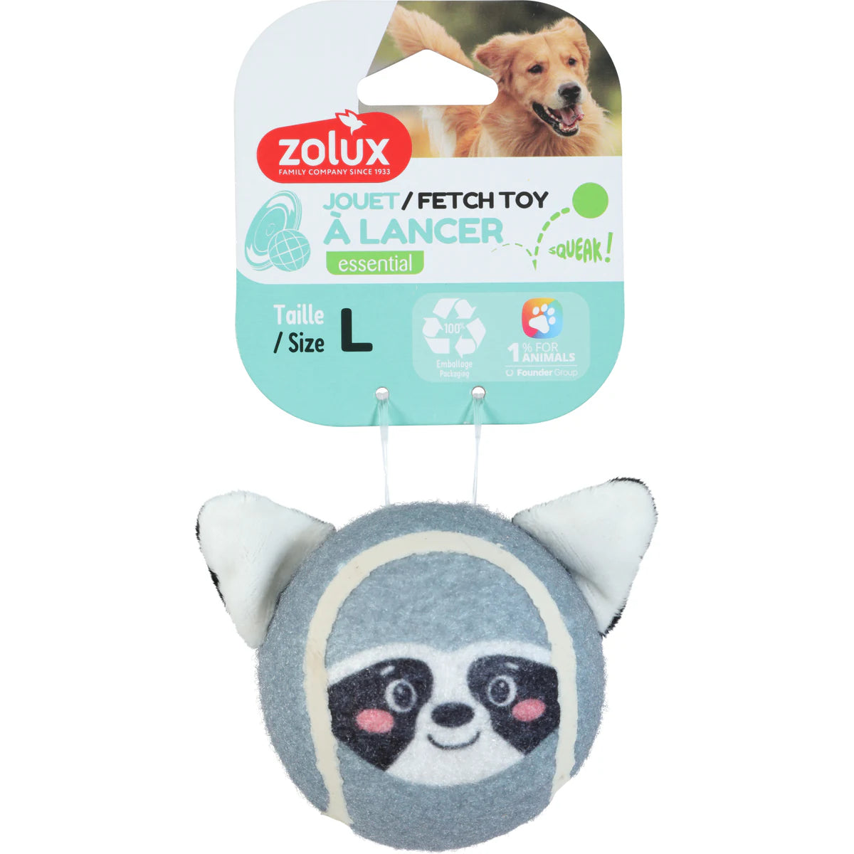 Zolux Tennis Ball Raccoon - Large