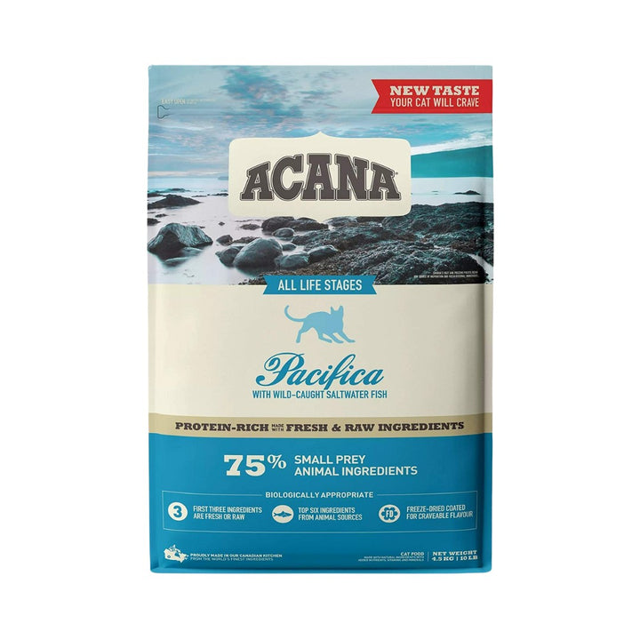 Acana Pacifica Fish Cat Dry Food - Wholesome Nutrition for Cats of All Life Stages - Front Bag