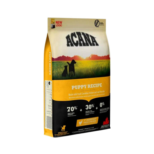Acana Puppy and Junior Medium Breed, Dry Puppy Food, are made with whole meats,  chicken, nest-laid eggs, flounder, and small amounts of fruit and vegetables.