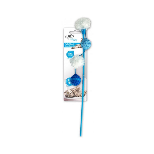 All For Paws Fluffy Wand Cat Toy The bright color, cute appearance, and excellent toughness will become the cat's favorite toy Blue.