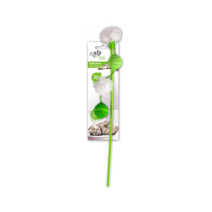 All For Paws Fluffy Wand Cat Toy The bright color, cute appearance, and excellent toughness will become the cat's favorite toy Green.