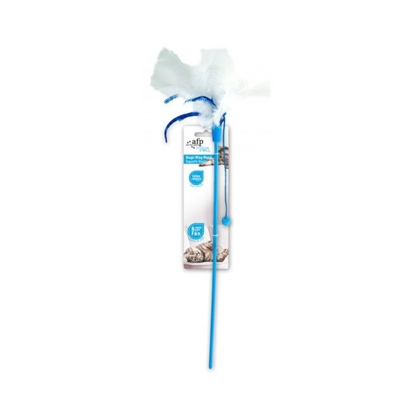 All For Paws Magic Wing Wand Cat Toys as the feisty feline leaps, bounds, and chases this magic wing wand until her heart's content Blue.