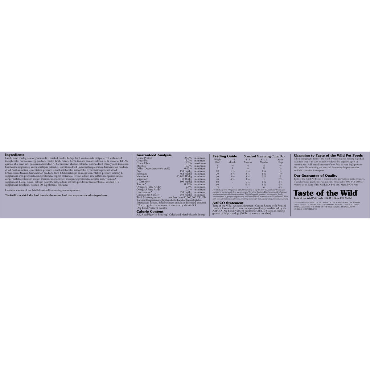 Taste of the Wild Ancient Mountain with Roasted Lamb Dog Dry Food - product image 5