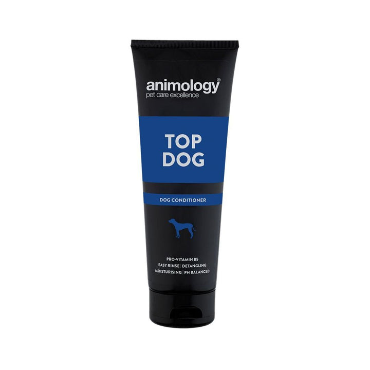 Animology Top Dog is a vitamin-enriched conditioner. This conditioner will help keep your dog shiny and healthy. It is effortless to clean deep and remove odor.