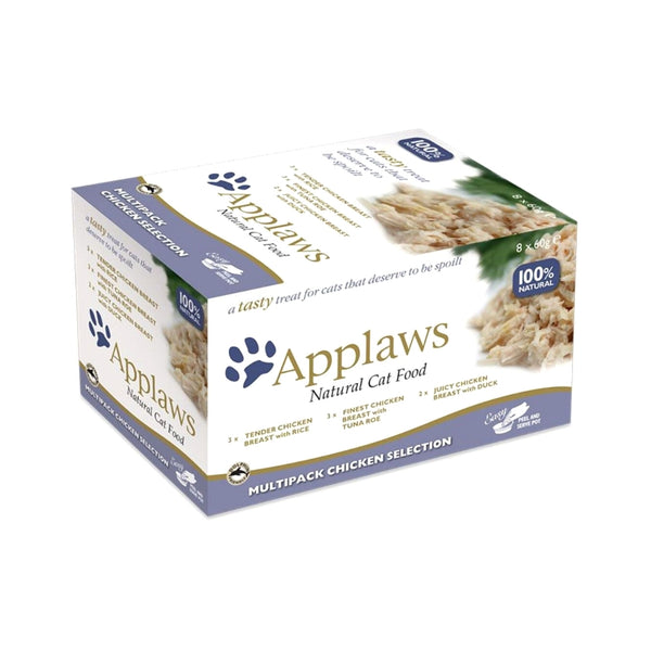 Applaws Cat Multipack Chicken pot selection is a variety pack containing 3 Applaws 100% Natural Chicken recipes. 