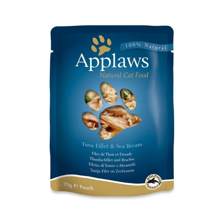 Applaws Tuna with Sea Bream Pouch is an excellent complementary cat food made of tuna fillet and seabream high in protein and rich in amino and fatty acids.