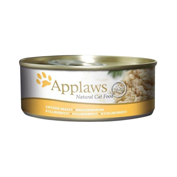 Applaws Chicken Breast Cat Wet Food tin is 100% natural, reliable, and nutritional, complementary food for adult cats with 99% Chicken Breast, Broth and Rice.