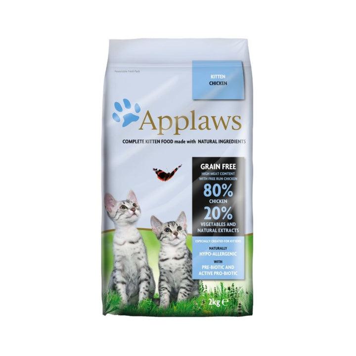 Applaws kitten dry chicken food is complete diet for kittens and pregnant or nursing cats. This food is made up entirely of natural ingredients.