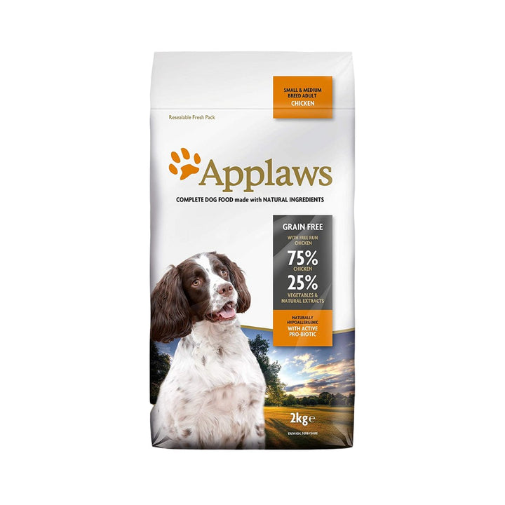 Applaws Small and Medium Breed Adult Chicken is a complete natural dry dog food intended for small and medium sizes breeds.