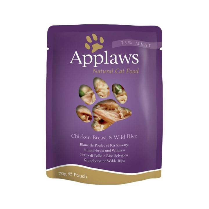 Applaws Chicken and Rice Pouch cat wet food is an excellent complementary cat food made with chicken fillet and taurine, helping to keep your cat healthy and happy.