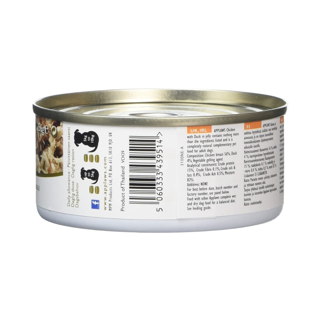 Applaws Chicken with Duck in Jelly Dog Wet Food - Natural Ingredients, No Additives - Back Tin