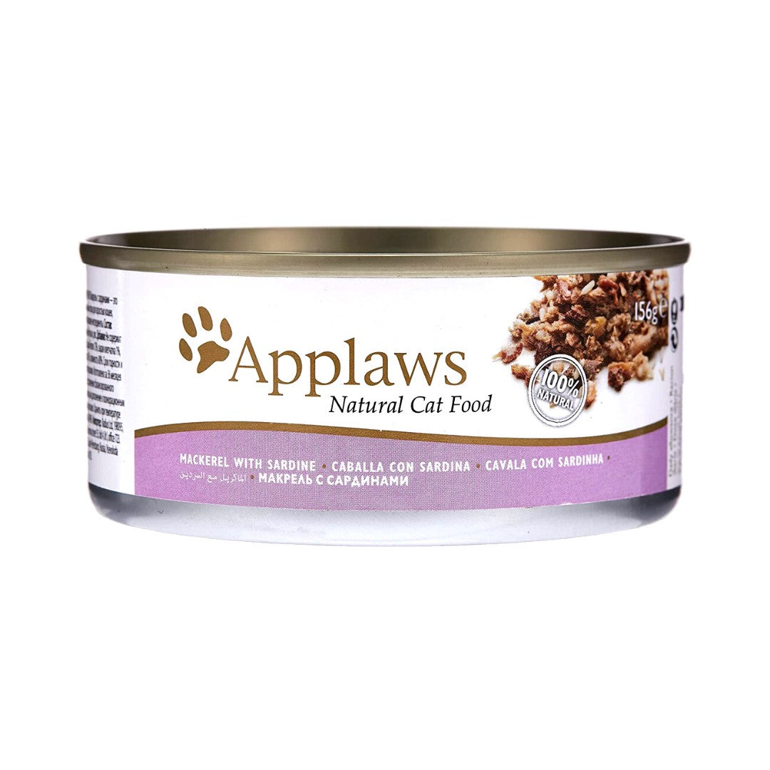 Applaws Mackerel with Sardine Cat Wet Food - Front Tin