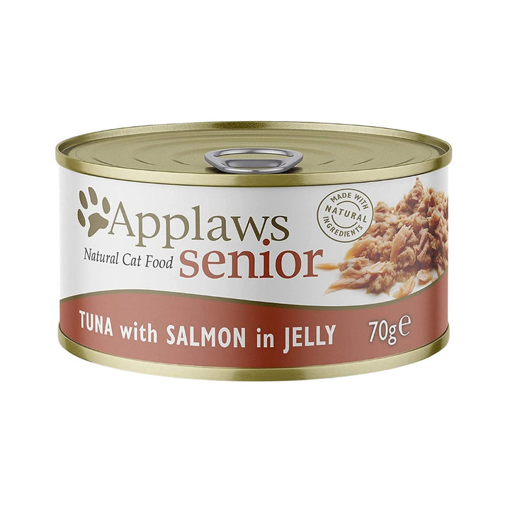 Applaws Senior Tuna with Salmon in Jelly Wet Cat Food is a complete pet food formulated to help senior cats maintain a healthy lifestyle.