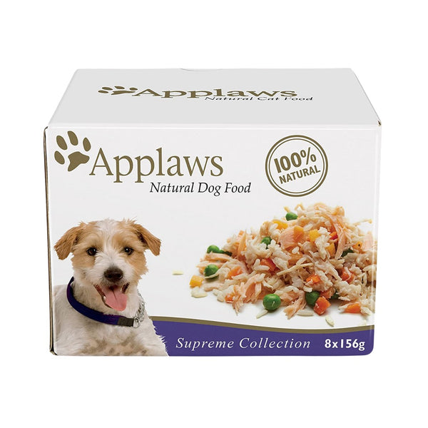 Applaws Supreme Collection Dog Wet Food - Variety Pack with Chicken &amp; Rice, Chicken &amp; Vegetables, and Chicken &amp; Salmon flavors. All Natural. Full Box