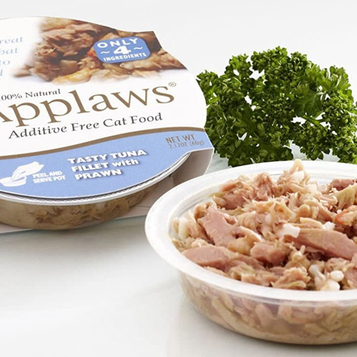 Applaws Cat Tuna Fillet with Prawn in a pot is 100% natural tuna fillet with prawns. The protein and meat-based taurine will keep your cat happy and healthy 4.
