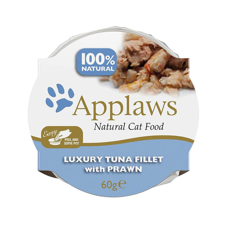 Applaws Cat Tuna Fillet with Prawn in a pot is 100% natural tuna fillet with prawns. The protein and meat-based taurine will keep your cat happy and healthy.