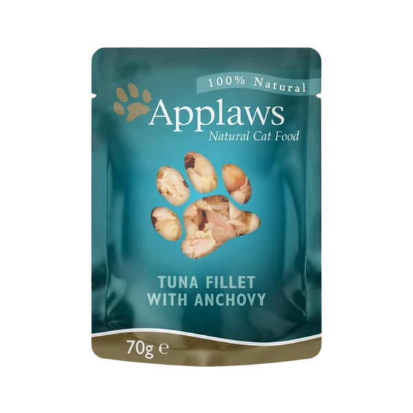 Applaws Tuna with Anchovy Pouch is a premium complementary cat food. low in carbohydrates and contains 70% tuna fillet with the whole anchovy.