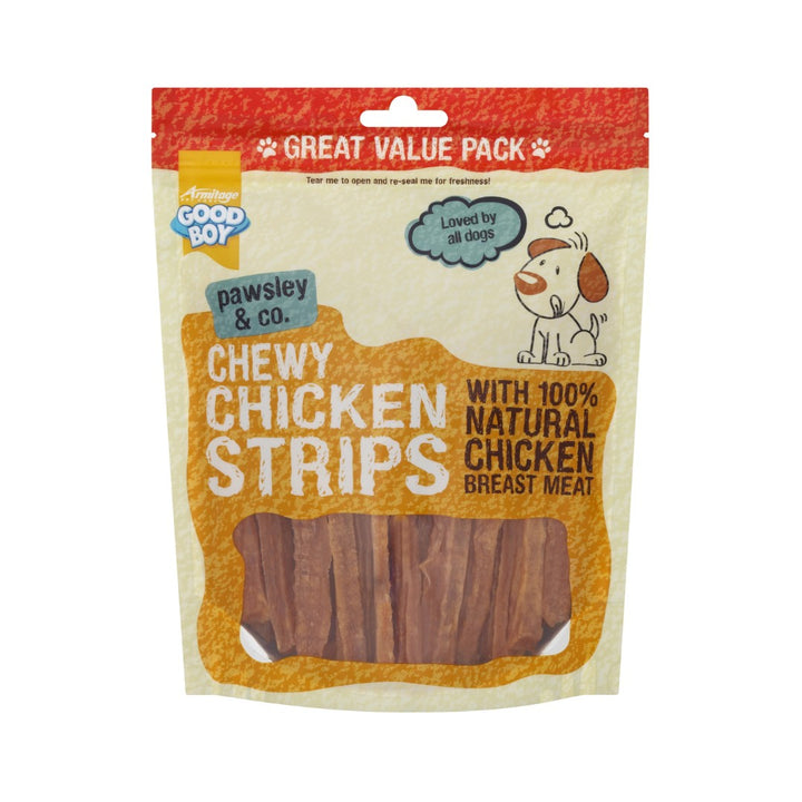 Armitage Chewy Chicken Strips Dog Treats, I’m made with 100% natural chicken breast and are sure to get your dogs’ tails wagging 350g.