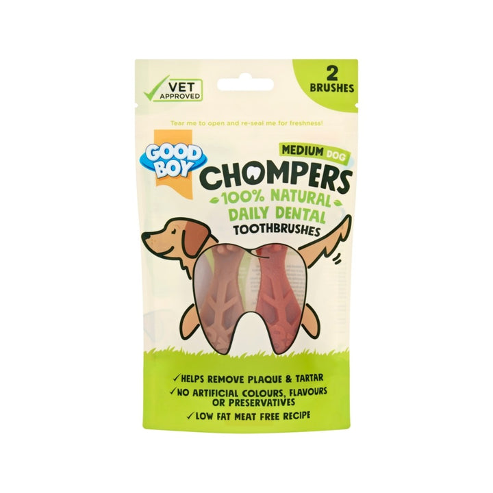 Armitage Chompers Dental Toothbrush Dog Treats, These specially designed, 100% natural toothbrush-shaped chews are full of natural goodness 2pcs.