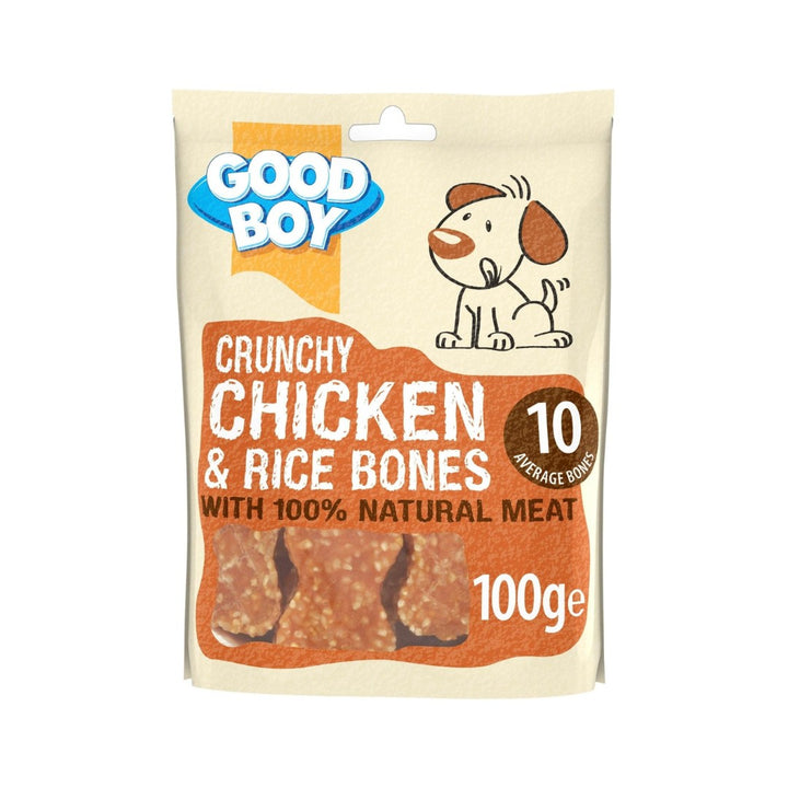 Armitage Crunchy Chicken & Rice Bones Dog Treats are made with 100% natural human-grade chicken breast meat.