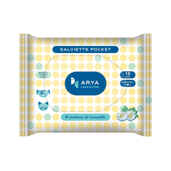 Arya Pet Wet Wipes Chamomile Pocket In extra-strong fabric, they release a delicate fragrance of chamomile that is pleasing to the animal.