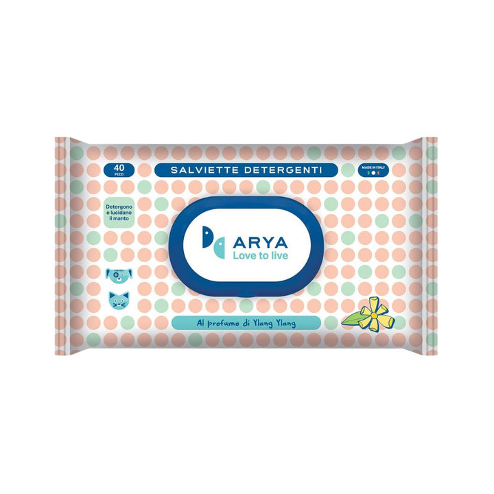 Arya Pet Wet Wipes YLANG For Dogs and Cats cleansing wipes are soaked in a refreshing lotion. For everyday hygiene to clean your dog, cat, or puppy without using water.