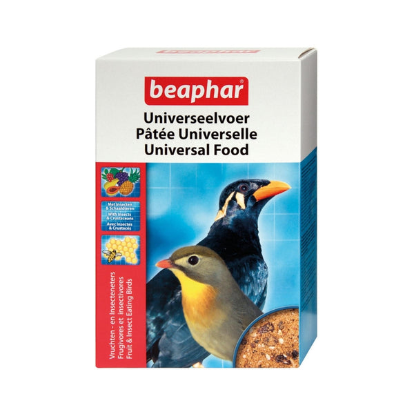 Beaphar Universal Food is a complete feed for fruit and insect-eating birds such as Mynah birds, Starlings, and Peking Robins.