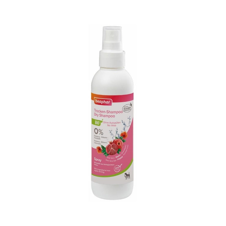 Beaphar Bio cosmetic Cleans coat without rinsing, Enriched with Organic Poppy and Organic Pomegranate, and Contains Aloe Vera gel from Organic Farming.