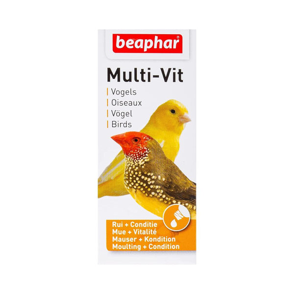 Beaphar Contains a variety of 12 different vitamins. Multi Vit helps to promote excellent conditioning whilst speeding up molting and increasing song performance.