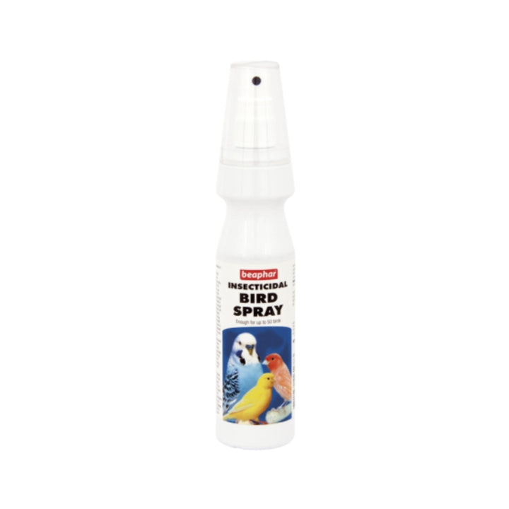 Beaphar Contains sufficient spray to treat up to 100 small birds. In case of blood lice, mosquitoes, and other flying insects, also treat the suture and chinks of the aviary.